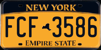 NY license plate FCF3586