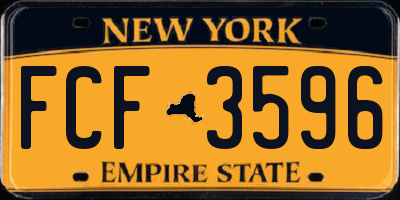 NY license plate FCF3596