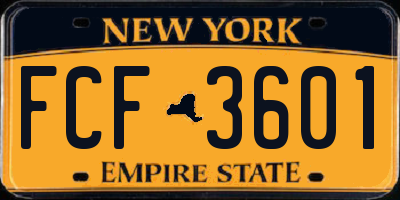 NY license plate FCF3601