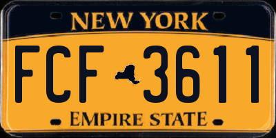 NY license plate FCF3611