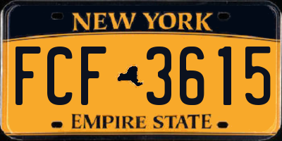 NY license plate FCF3615