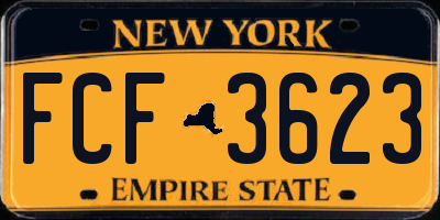 NY license plate FCF3623