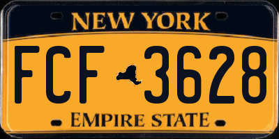 NY license plate FCF3628