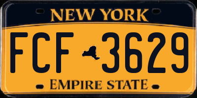 NY license plate FCF3629