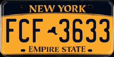 NY license plate FCF3633