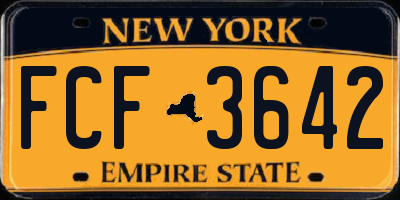 NY license plate FCF3642