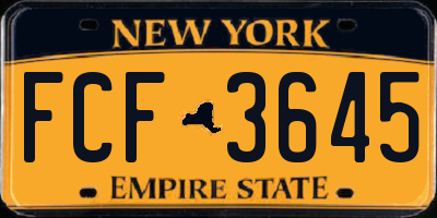 NY license plate FCF3645