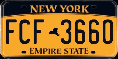 NY license plate FCF3660