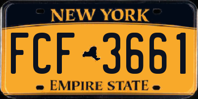 NY license plate FCF3661