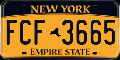 NY license plate FCF3665