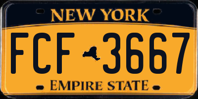 NY license plate FCF3667
