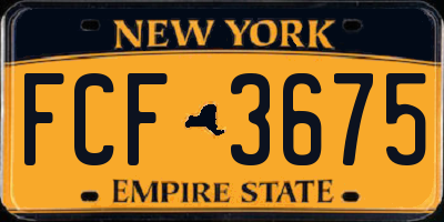 NY license plate FCF3675