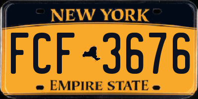 NY license plate FCF3676