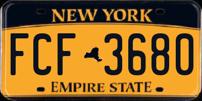 NY license plate FCF3680