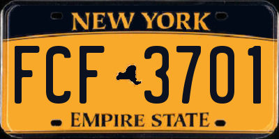 NY license plate FCF3701