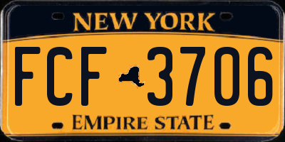 NY license plate FCF3706
