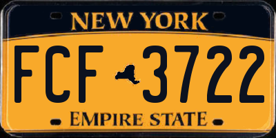 NY license plate FCF3722