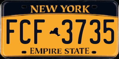 NY license plate FCF3735