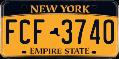 NY license plate FCF3740
