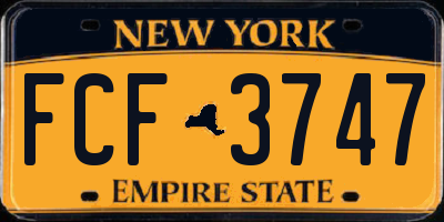 NY license plate FCF3747