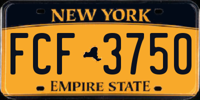 NY license plate FCF3750