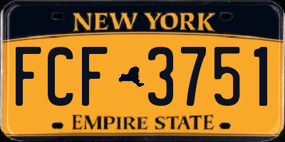 NY license plate FCF3751