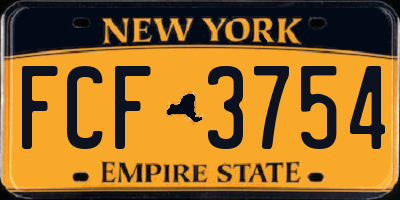 NY license plate FCF3754