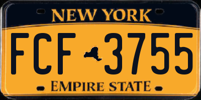 NY license plate FCF3755