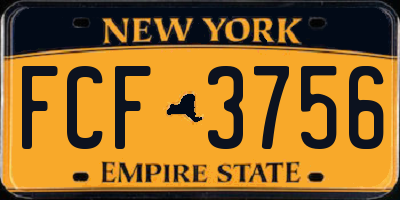 NY license plate FCF3756