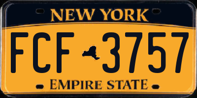 NY license plate FCF3757