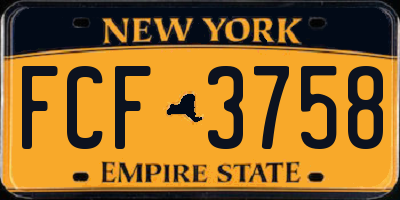 NY license plate FCF3758