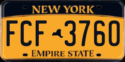 NY license plate FCF3760