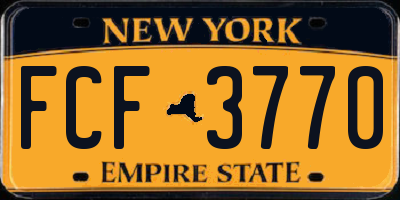 NY license plate FCF3770