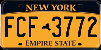 NY license plate FCF3772
