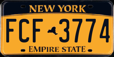 NY license plate FCF3774