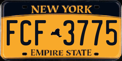 NY license plate FCF3775