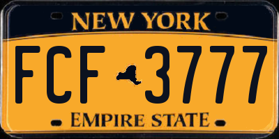 NY license plate FCF3777