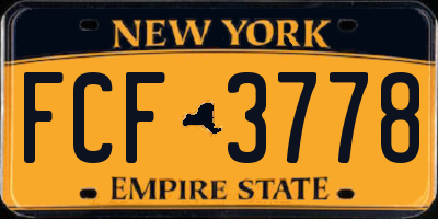 NY license plate FCF3778