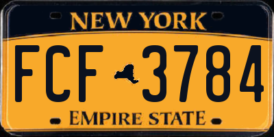 NY license plate FCF3784