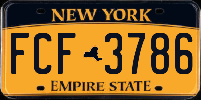 NY license plate FCF3786