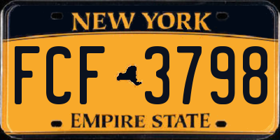 NY license plate FCF3798