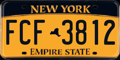 NY license plate FCF3812