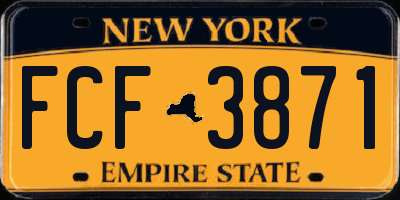 NY license plate FCF3871