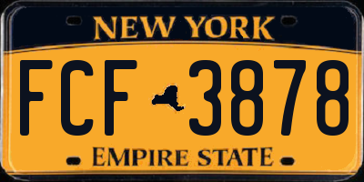 NY license plate FCF3878