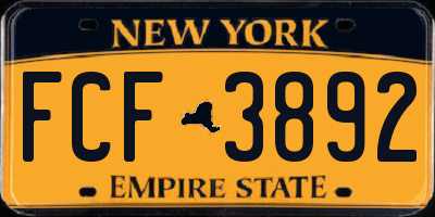 NY license plate FCF3892