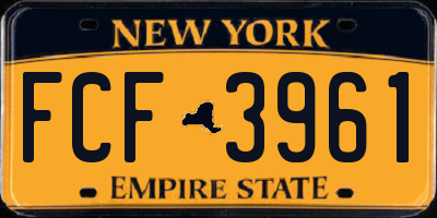 NY license plate FCF3961