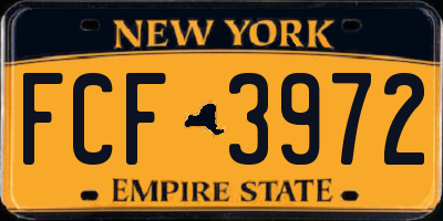 NY license plate FCF3972