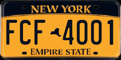NY license plate FCF4001