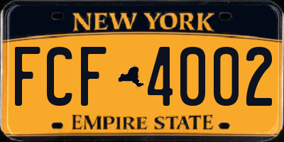 NY license plate FCF4002