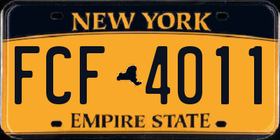 NY license plate FCF4011